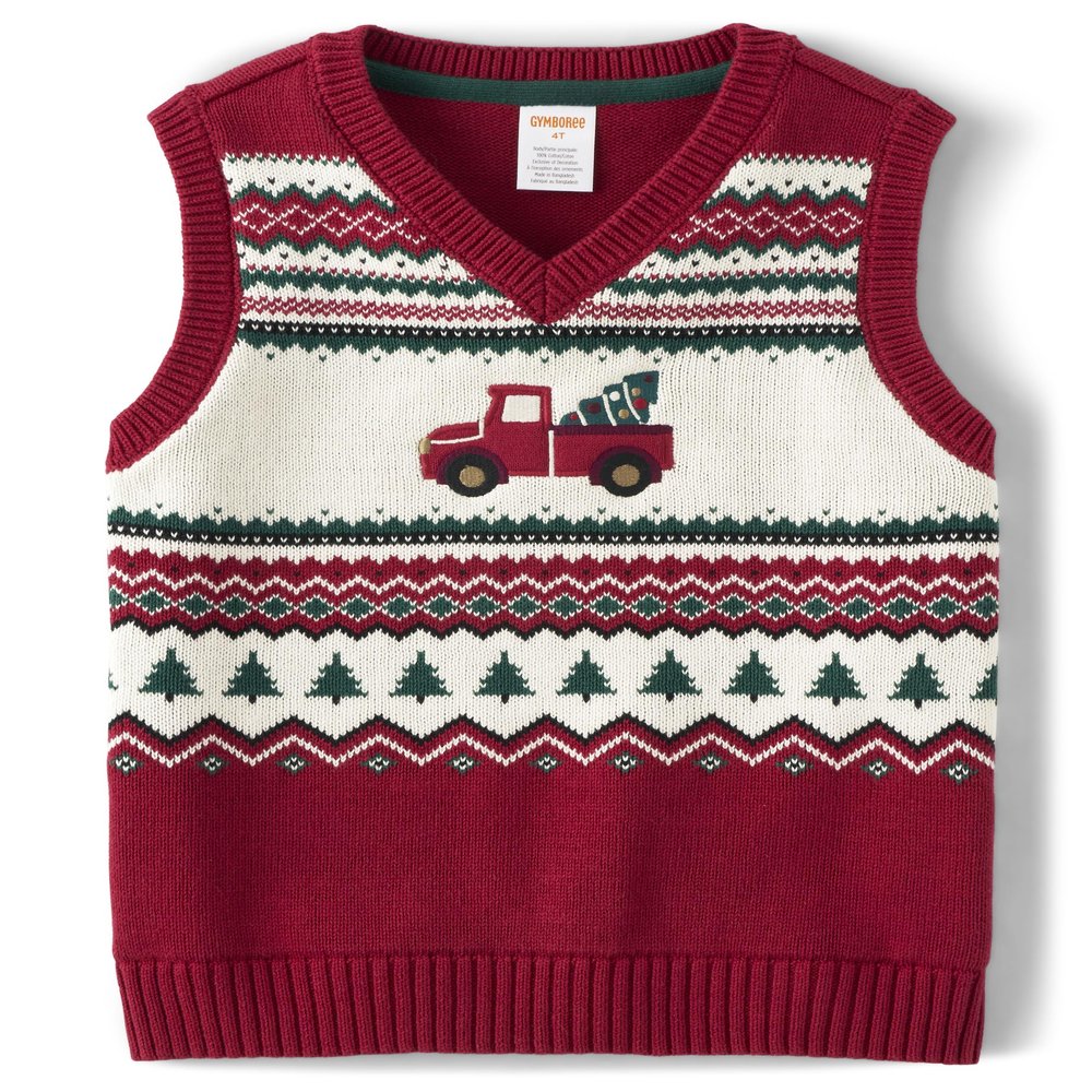 Gymboree,and Toddler Sweater Vests,Red Truck,12