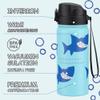 GOPPUS Kids Water Bottle (Straw Lid) - 18 Oz Stainless Steel Travel Bottle, Double Wall Vacuum Leak Proof Kids Cup for School Boys Girls,Iron Shark view 2