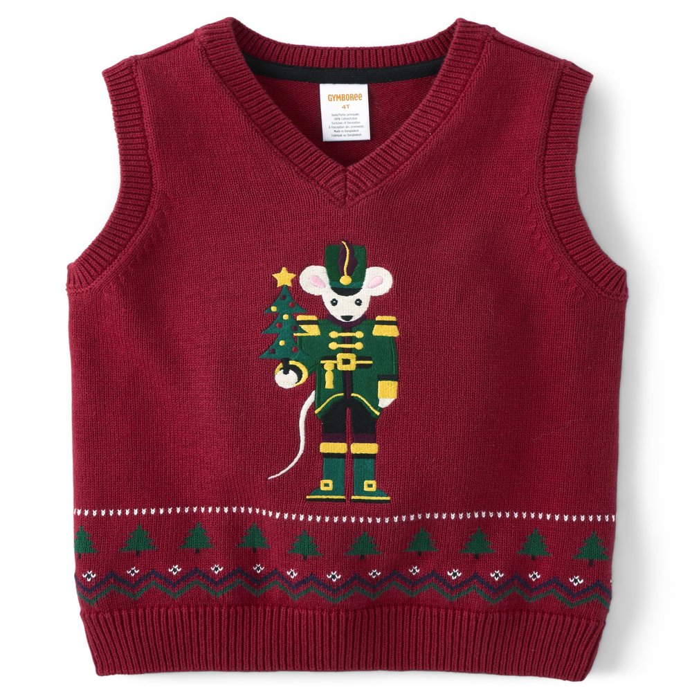 Gymboree,and Toddler Sweater Vests,Nutcracker Red,5T