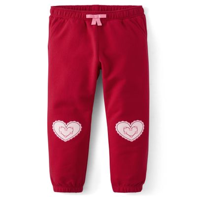Gymboree,and Toddler Fleece Jogger Sweatpants,Valentine Hearts,18-24 Months