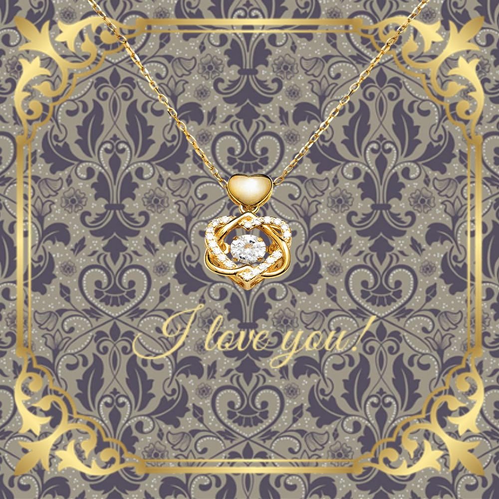 Heart Knot Gold Necklace Heart Knot Necklace I Love You