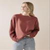 noflik Women's Soft Touch Crew Neck Long Cable Knit Sleeve Sweater Top (Marsala, S) view 2