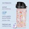 GOPPUS Kids Water Bottle (Straw Lid) - 14 Oz Stainless Steel Travel Bottle, Double Wall Vacuum Leak Proof Kids Cup for School Boys Girls,Unicorn Fields view 2