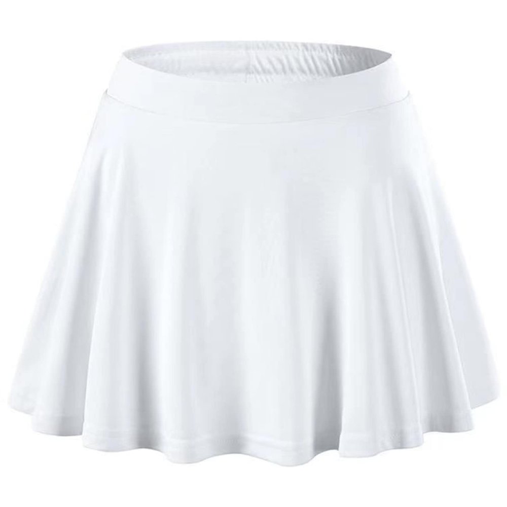 easyforever Kids Girls Pleated Tennis Golf Skirt with Shorts Skort High Waist Running Workout Athletic Activewear White 14-15 Years