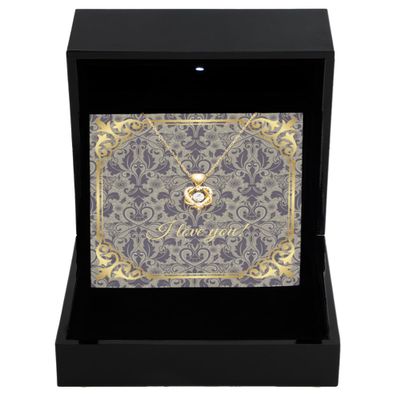 Heart Knot Gold Necklace Luxury Box Heart Knot Necklace I Love You