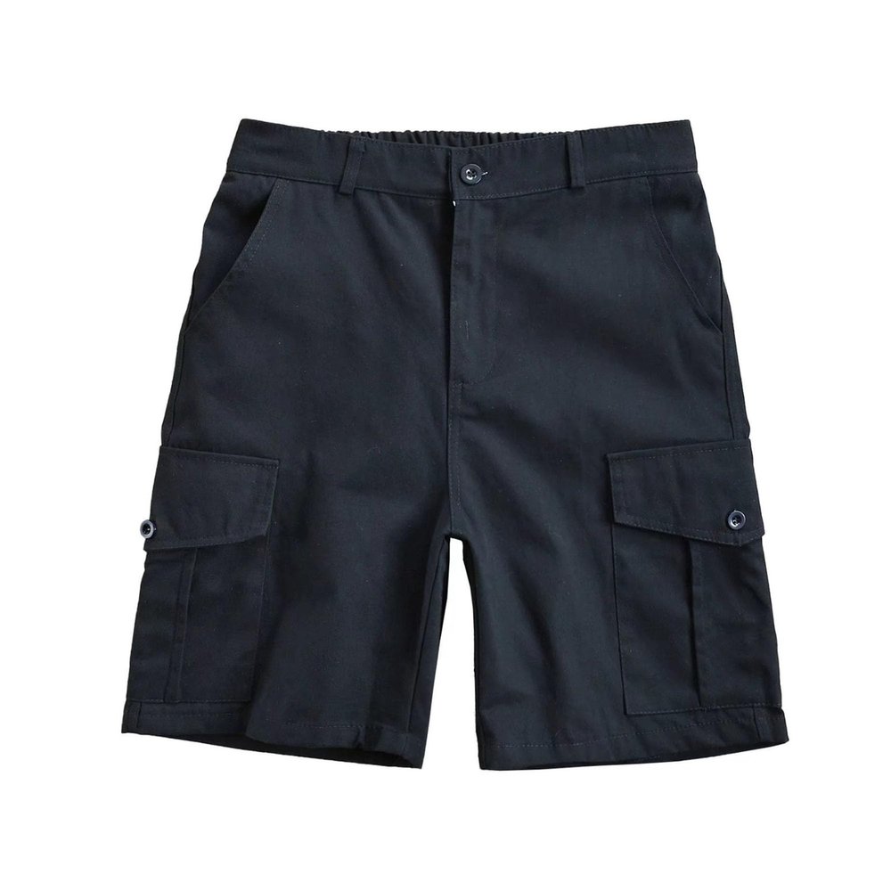 Maiyifu-GJ Men's Relaxed Fit Lightweight Multi Pocket Shorts Straight Cargo Shorts Summer Workout Workwear Shorts (Black,Large)