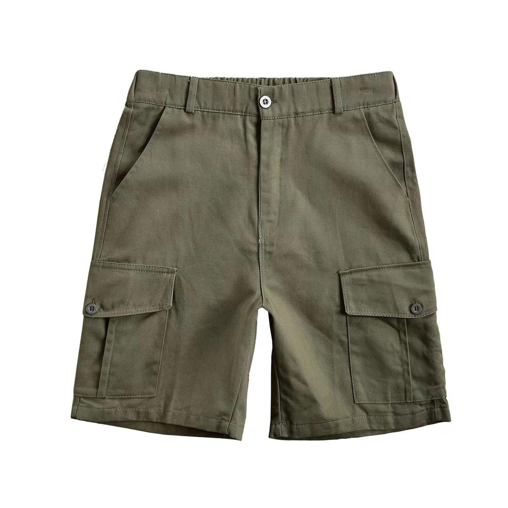Maiyifu-GJ Men's Relaxed Fit Lightweight Multi Pocket Shorts Straight Cargo Shorts Summer Workout Workwear Shorts (Army Green,Large)