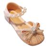Girls Sandals Glittler Bow Dress Shoes Princess Crystal Flat Sandals Party Wedding Flower Girls Shoes (Pink, 3 Big Kids) view 1