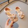 Girls Sandals Glittler Bow Dress Shoes Princess Crystal Flat Sandals Party Wedding Flower Girls Shoes (Pink, 3 Big Kids) view 2