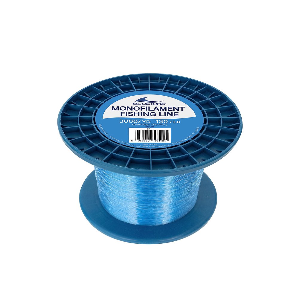 BLUEWING Monofilament Fishing Line Dia. 1.05mm 130 lbs 3000 Yards Invisible Thin Diameter Mono Fish Wire String, Blue