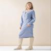 noflik Women's Soft Touch Oversized Button Front V Neck Long Sleeve Midi Sweater Dress (LT.Blue, XXL) view 3