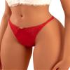 Banamic Women Underwear Lace Cut Out Thongs Mid Waist Panties Briefs view 1