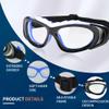 SooGree Sports Goggles Glasses Basketball Soccer Football Glasses Sports Eyewear Safety Goggles Anti-fog Lens Replaceable (Black framed blue nose pad) view 3