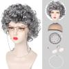 Askuang Old Lady Costume for Women, 100 Days of School Grandma Wig Costume Set Fancy Dress Party Accessories Gray Hair Granny Wig Kit view 1
