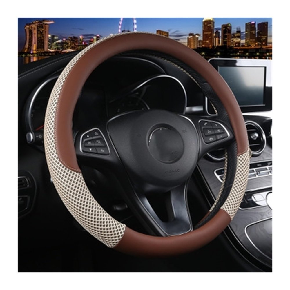 FUERU Car Steering Wheel Cover Set Universal Car Steering Wheel Cover Ice Silk Soft Skin-Friendly Fashion Car Interior Creative Gift (Color : 3#)