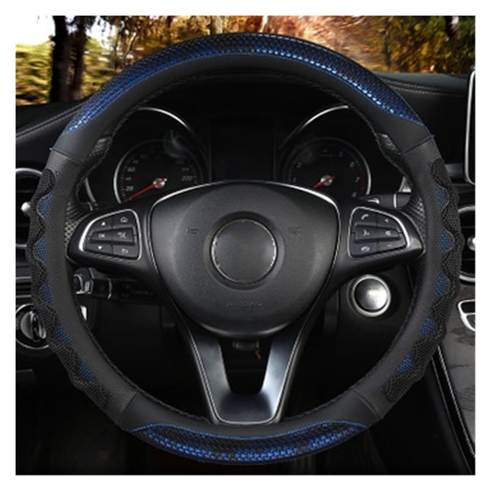 FUERU Car Steering Wheel Cover Set Universal Car Steering Wheel Cover Ice Silk Waterproof Anti-Wrinkle Fashion Car Interior Gifts (Color : 2#)