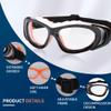 SooGree Sports Goggles Glasses Basketball Soccer Football Glasses Sports Eyewear Safety Goggles Anti-fog Lens Replaceable (Black framed orange nose pad) view 2