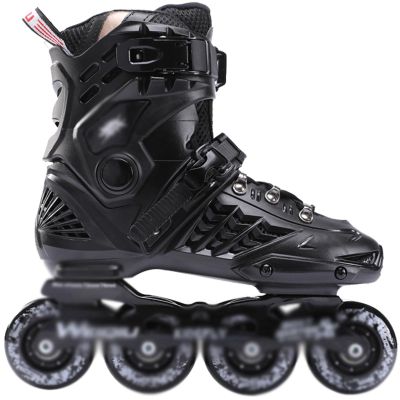 Adult Inline Skates Speed Skating Shoes for Women and Men - Sports Outdoors Recreation Fitness Roller Skates with 4*76 Wheels Professional Racing Roller Blades Beginners Boys and Girls ( Color : Black