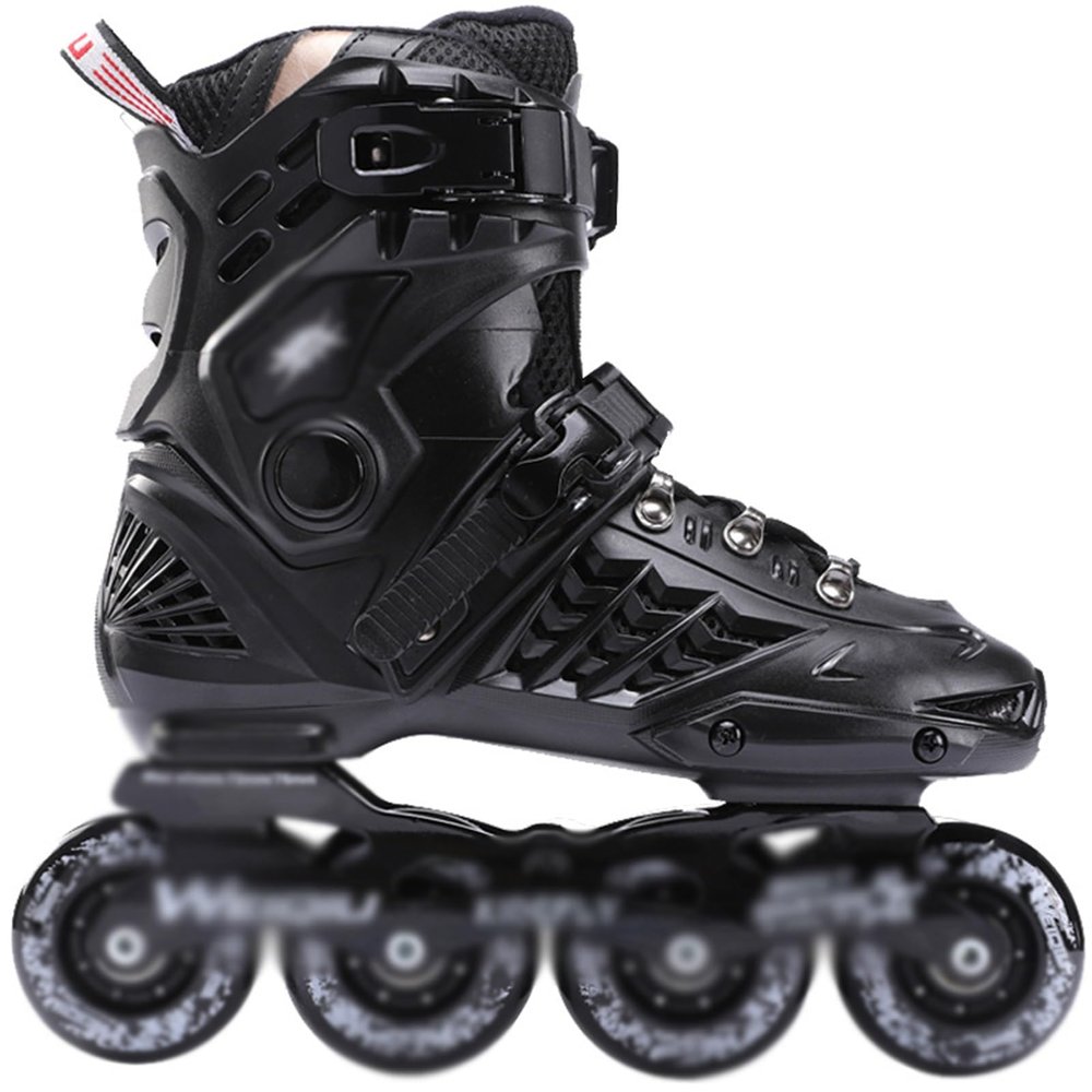 Adult Inline Skates Speed Skating Shoes for Women and Men - Sports Outdoors Recreation Fitness Roller Skates with 4*76 Wheels Professional Racing Roller Blades Beginners Boys and Girls ( Color : Black