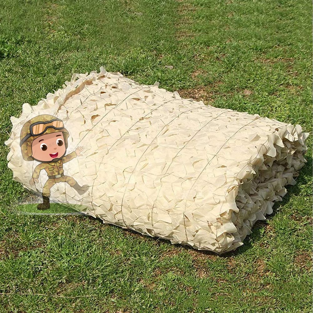 ACHZYFT Beige Army Camouflage Netting, Military Camo Net, Camouflage Networkfor Kids Den Camping Hide Sun Protection Privacy Screen, Bars, Garden, Camping, Leisure(Size:2mX10m)
