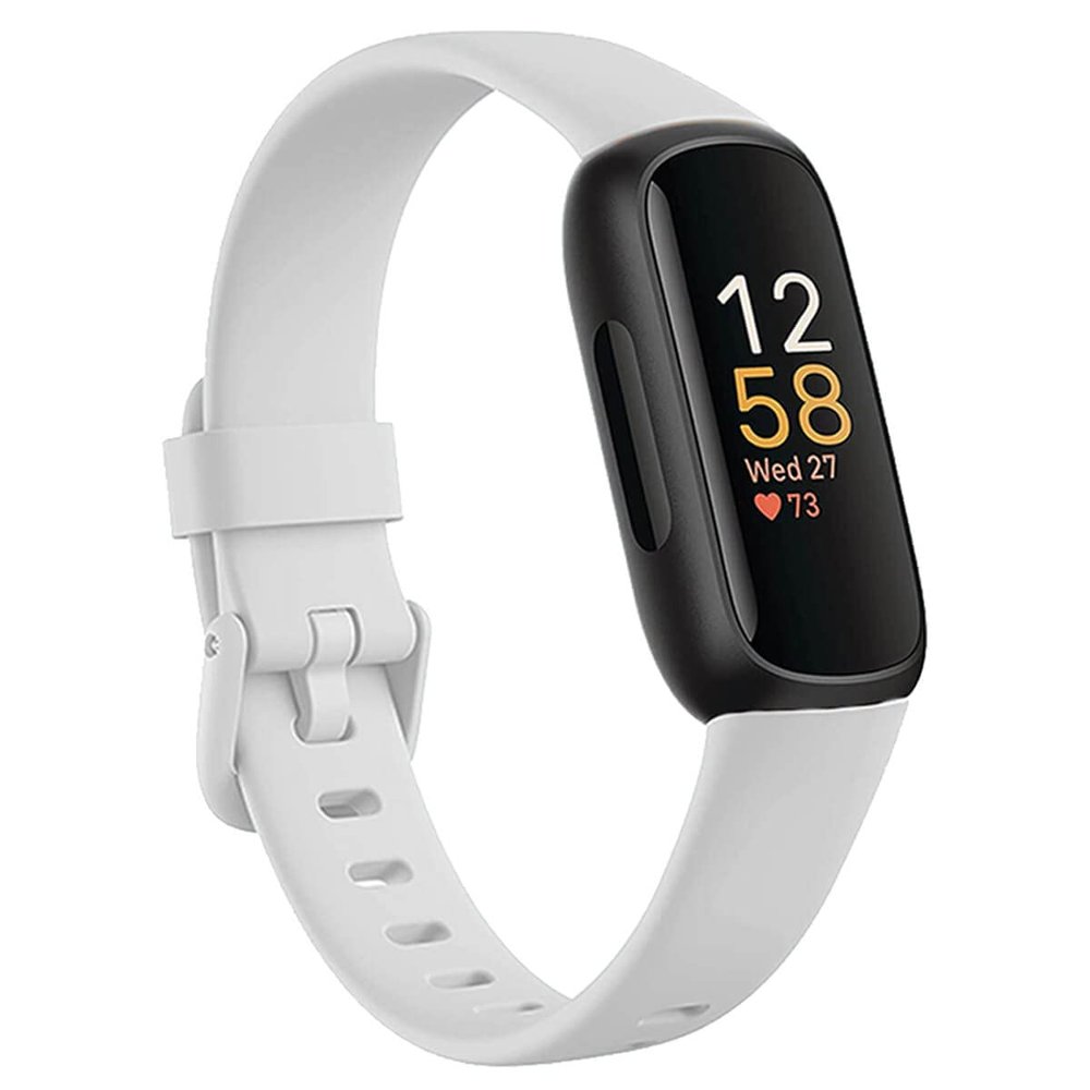 Baaletc Compatible with Fitbit Inspire 3 Bands for Men Women, Soft Silicone Sport Wristband Strap Band Bracelets for Inspire 3, Small Large (white, Large:6.7"-8.7" Wrist)