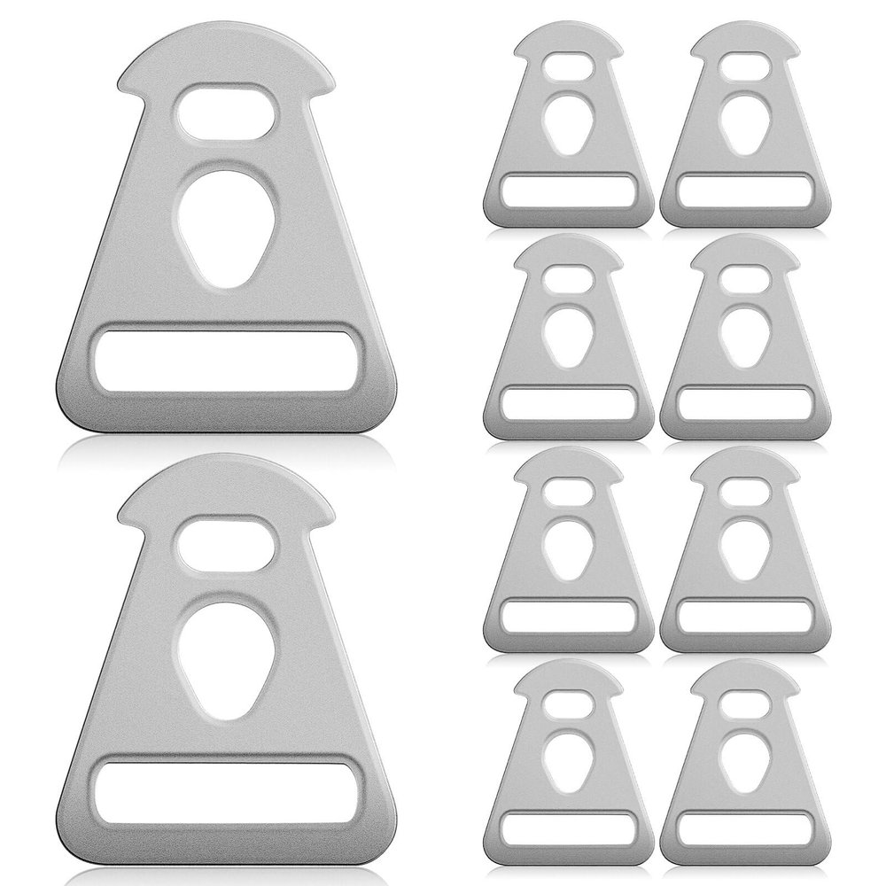 10pcs Stainless Steel Triangle Guyline Cord Adjuster for Camping