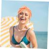 Beatifufu Elastic Fit Women's Swimming Hat Adult Long Hair Cap Practical Pool Hat Stylish Bright Comfortable view 2
