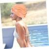 Beatifufu Elastic Fit Women's Swimming Hat Adult Long Hair Cap Practical Pool Hat Stylish Bright Comfortable view 3