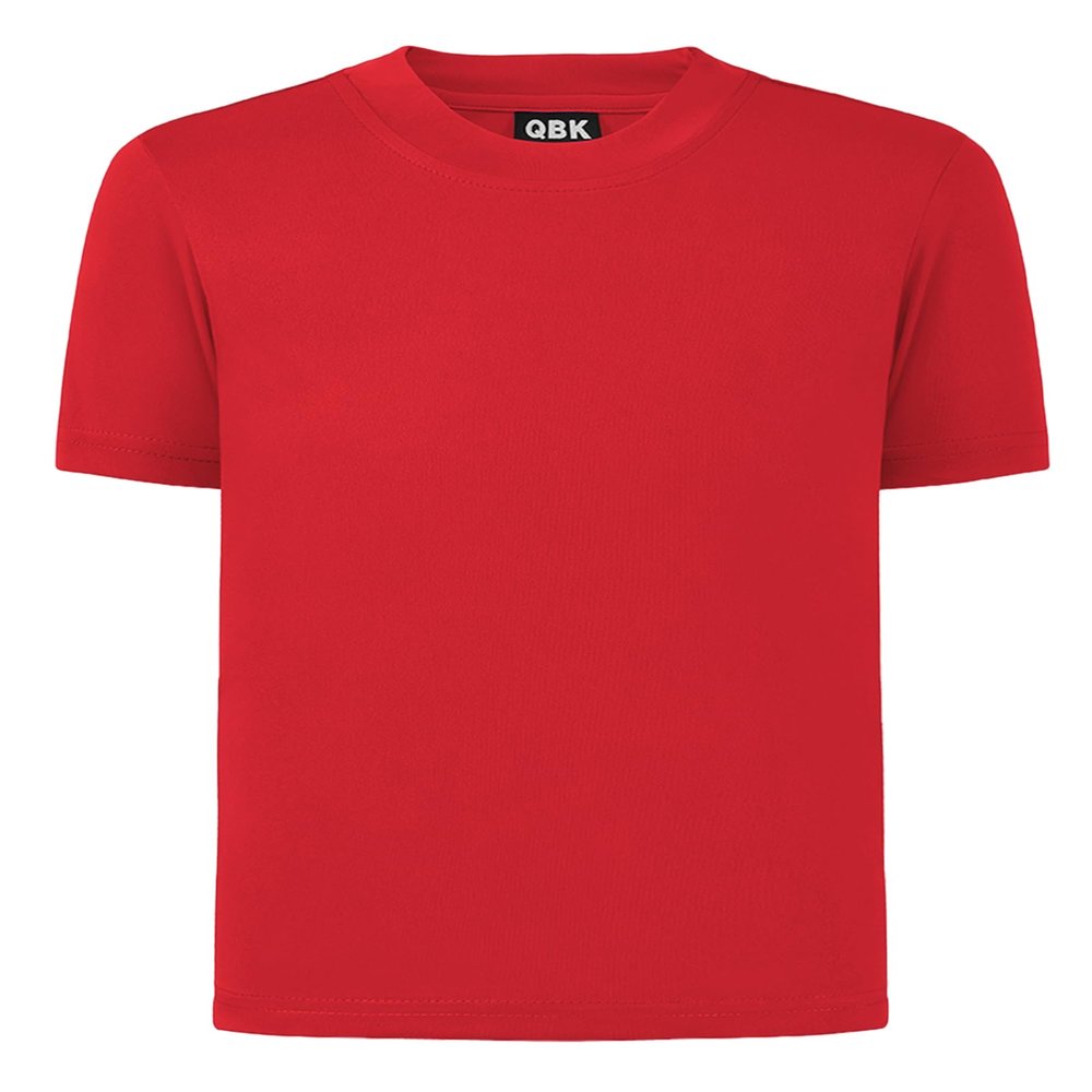 QBK 2T to Youth Neon Shirt Kids UPF 50+ Dry Fit Athletic Short Sleeve Rash Guard T Shirts for Boys Girls Sports Undershirt (Red S)