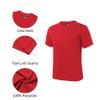 QBK 2T to Youth Neon Shirt Kids UPF 50+ Dry Fit Athletic Short Sleeve Rash Guard T Shirts for Boys Girls Sports Undershirt (Red S) view 4