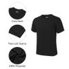 QBK 2T to Youth Neon Shirt Kids UPF 50+ Dry Fit Athletic Short Sleeve Rash Guard T Shirts for Boys Girls Sports Undershirt (Black XL) view 4