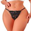 Banamic Women Underwear Lace Cut Out Thongs Mid Waist Panties Briefs view 1