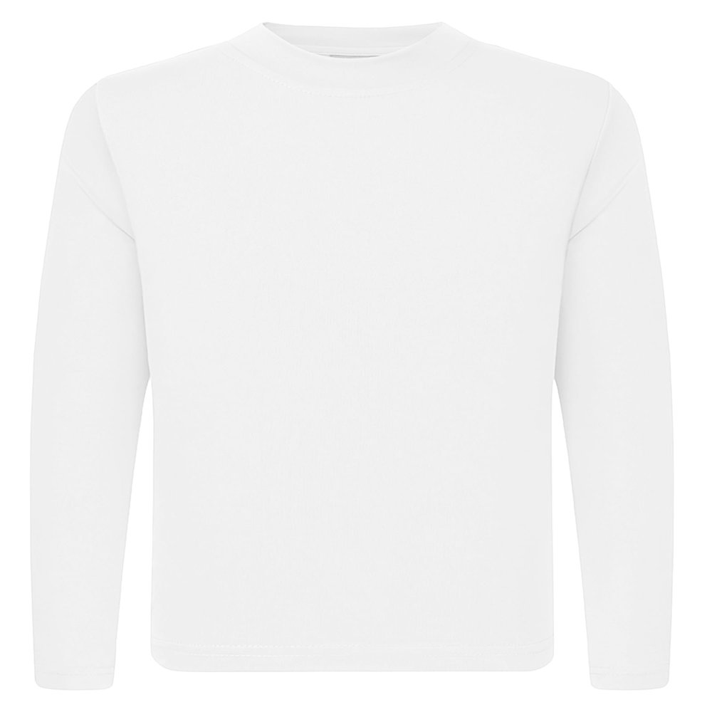 QBK 3T to Youth Neon Shirt Kids UPF 50+ Dry Fit Athletic Long Sleeve T Shirts for Boys and Girls-Moisture Wicking Rash Guard (White M)