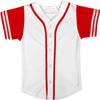 DIGITMON Kids Baseball Jersey Button Down Premium Sleeve Two-Striped T Shirts Uniform WHITERED for 12y Teenagers view 2