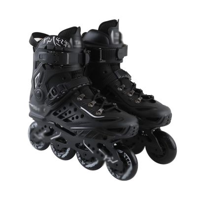 Professional Inline Racing Skates Unisex, Beginner Outdoor Roller Skates Performance Speed Skates for Adults Teens,Inline Skate for Girls and Boys,Men and Women ( Color : Black , Size : 13.5 Women/12