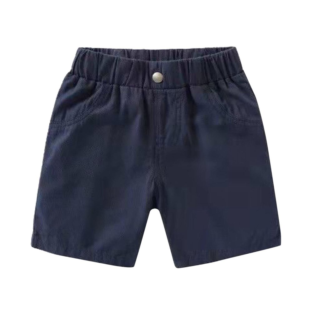 Toddler Children Boys Pull On Soild Sports Jogger Workout Cargo Casual Pants Shorts Jogger Shorts for (Navy, 4-5 Years)