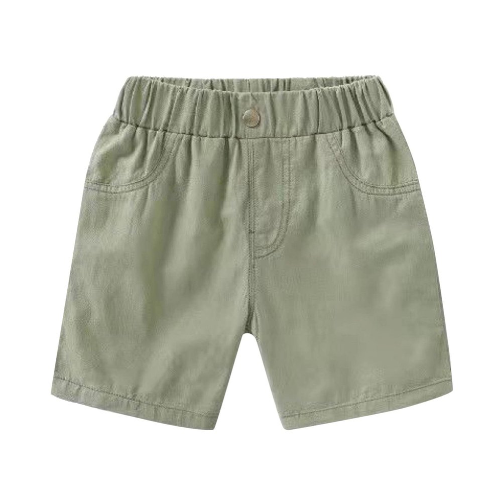Toddler Children Boys Pull On Soild Sports Jogger Workout Cargo Casual Pants Shorts Jogger Shorts for (Green, 3-4 Years)