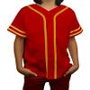 DIGITMON Kids Baseball Jersey Button Down Premium Sleeve Two-Striped T Shirts Uniform REDGOLD for 10y Toddlers view 1