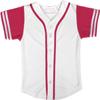 DIGITMON Kids Baseball Jersey Button Down Premium Sleeve Two-Striped T Shirts Uniform WHITEHOTPINK for 14y Teenagers view 2
