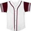 DIGITMON Kids Baseball Jersey Button Down Premium Sleeve Two-Striped T Shirts Uniform WHITEBURGUNDY for 10y Toddlers view 2