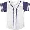 DIGITMON Kids Baseball Jersey Button Down Premium Sleeve Two-Striped T Shirts Uniform WHITEPURPLE for 14y Teenagers view 2