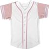 DIGITMON Kids Baseball Jersey Button Down Premium Sleeve Two-Striped T Shirts Uniform WHITEPINK for 16y Teenagers view 2