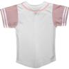 DIGITMON Kids Baseball Jersey Button Down Premium Sleeve Two-Striped T Shirts Uniform WHITEPINK for 8y Toddlers view 3