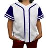 DIGITMON Kids Baseball Jersey Button Down Premium Sleeve Two-Striped T Shirts Uniform WHITENAVY for 12y Teenagers view 1