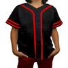 DIGITMON Kids Baseball Jersey Button Down Premium Sleeve Two-Striped T Shirts Uniform BlackRed for 4y Toddlers view 1