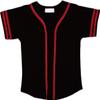 DIGITMON Kids Baseball Jersey Button Down Premium Sleeve Two-Striped T Shirts Uniform BlackRed for 4y Toddlers view 2