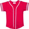 DIGITMON Kids Baseball Jersey Button Down Premium Sleeve Two-Striped T Shirts Uniform HOTPINKWHITE for 16y Teenagers view 2