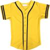 DIGITMON Kids Baseball Jersey Button Down Premium Sleeve Two-Striped T Shirts Uniform YELLOWBLACK for 16y Teenagers view 2