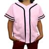 DIGITMON Kids Baseball Jersey Button Down Premium Sleeve Two-Striped T Shirts Uniform PINKBLACK for 14y Teenagers view 1