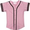 DIGITMON Kids Baseball Jersey Button Down Premium Sleeve Two-Striped T Shirts Uniform PINKBLACK for 14y Teenagers view 2